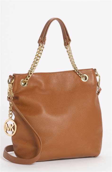 michael kors jet set chain md tote brown|Michael Kors handbags medium jetset.